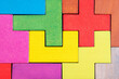 Abstract Background. Background with different colorful shapes wooden blocks.