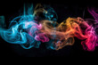 © staras - Multicolored abstract smoke on black background, AI Generated