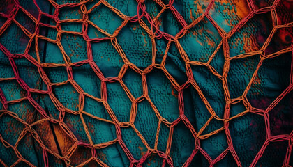 Geometric shape of fishing net catches fish generated by AI