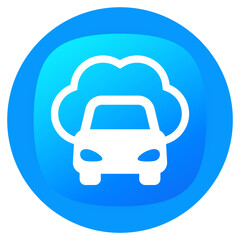 Sticker - cloud technologies for transport, car icon