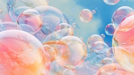 Abstract background with soap bubbles. Generative AI