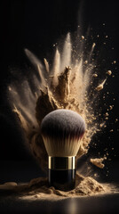 Sticker - Exploded foundation powder and cosmetic pencil, high-speed dynamic picture