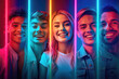 © wernerimages - collage of young people in neon colors, ai generated