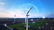 © Miha Creative - Wind energy and sustainable resources. Renewable energy technology.Sustainable Development Goals (SDGs).Renewable resource technology to reduce pollution and carbon emissions.