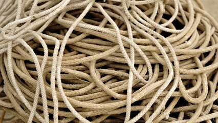 Wall Mural - tangled and stacked rope as a background