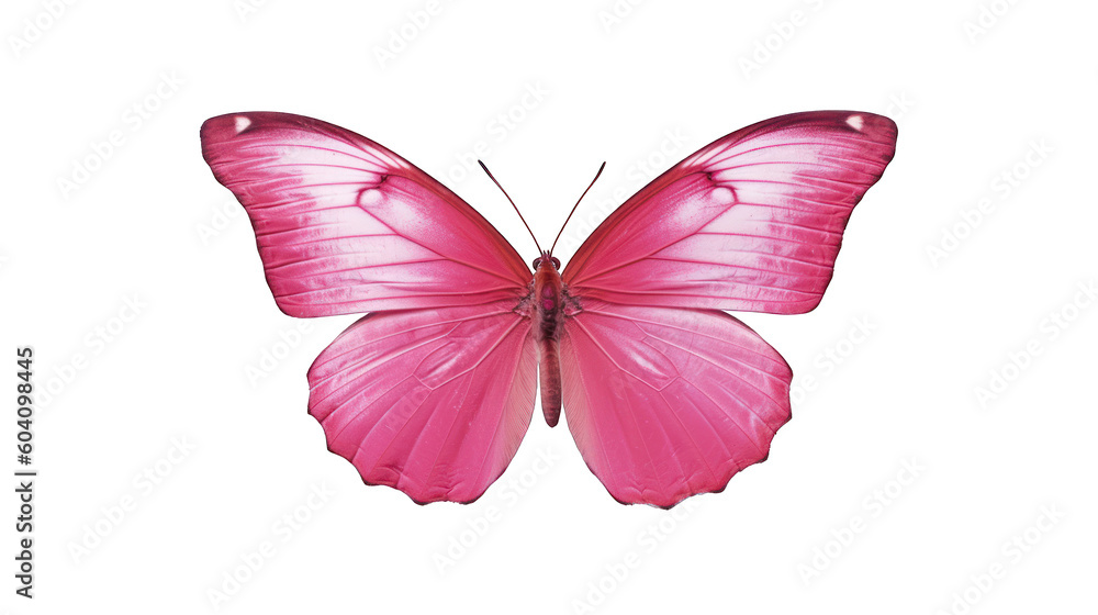 Beautiful pink butterfly isolated on a white background. Generative AI ...