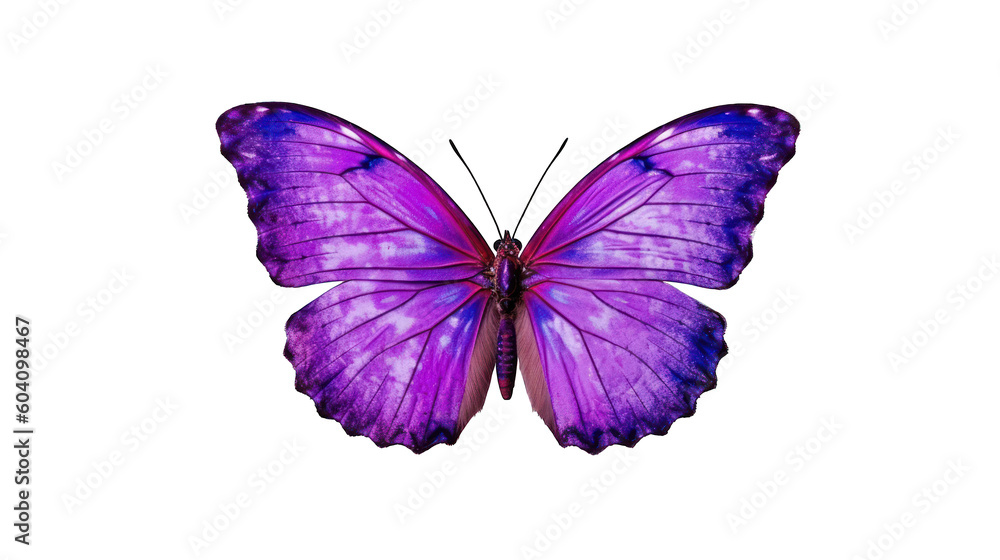 Beautiful purple butterfly isolated on a white background. Generative ...