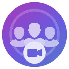 Sticker - group video call icon, line design