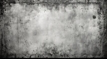 Wall Mural - Grunge empty film background frame with vignette border. Dirty distressed black and white vintage weathered old texture with copy space. Retro analog overlay template or backdrop, generative AI