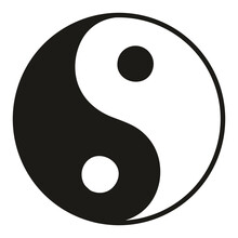 Yin Yang Spiritual Symbol Icon Black White