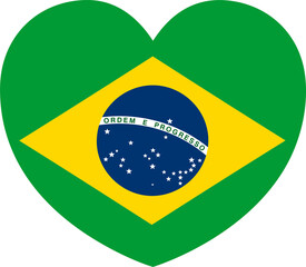 Wall Mural - Brazil Brazillian Flag Heart Concept