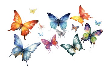 Sticker - Wings of Wonder. Isolated colorful Butterfly on White Background. Generative AI illustrations.