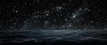  The Starry Night Sky Through The Clouds, In The Style Of Rendered In Maya, Frottage, Photobashing, Gigantic Scale, Light Black And Silver, Cute And Dreamy, I Can't Believe How Beautiful This Is