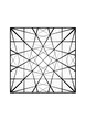 quadratische fläche gefüllt mit einem filgranen schwarzen strahlenfürmigen linienmuster, modern art