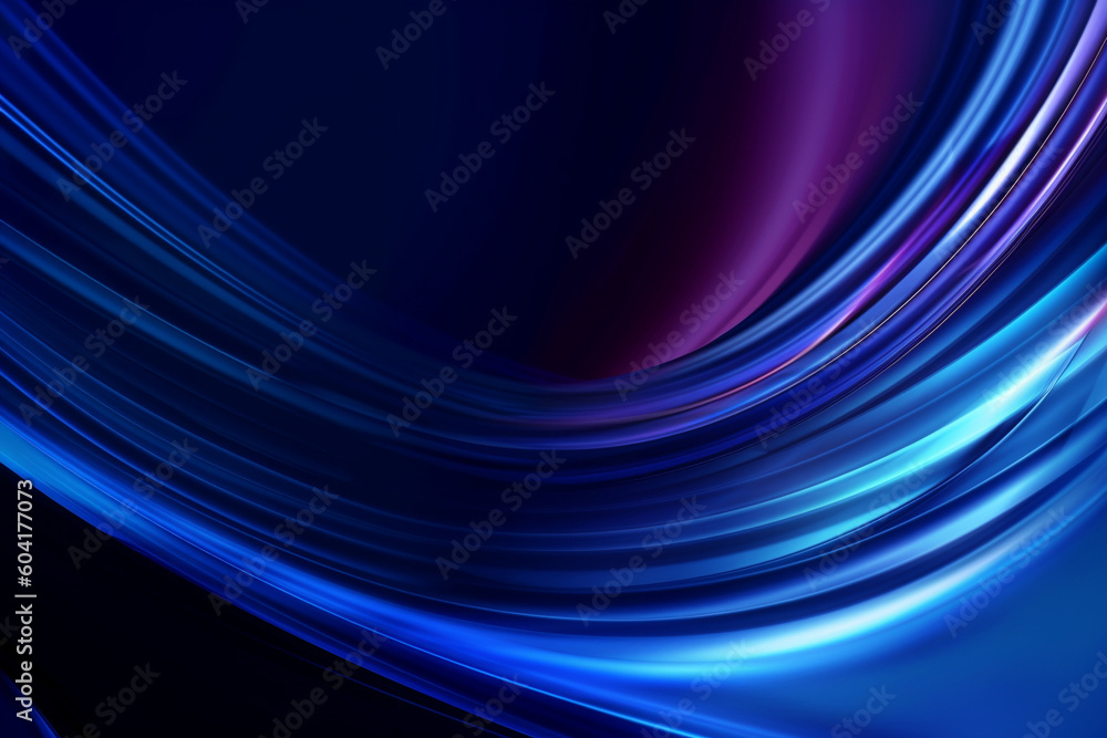 Dark blue abstract background with ultraviolet neon glow, blurry light ...