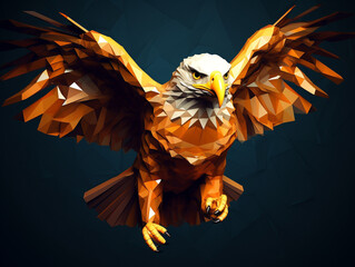 A 3D Render of an Eagle made of Geometric Polygons | Generative AI