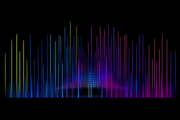 Wall Mural - Abstract neon light arrows background. Neural network AI generated art Generative AI