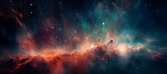 Wall Mural - abstract nebula gas clouds background. generative ai technology.