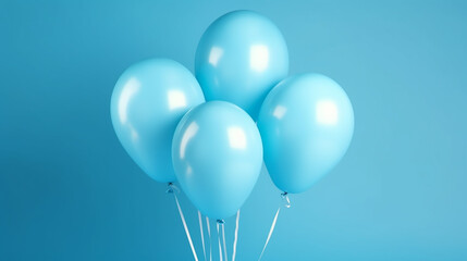 Wall Mural - bright matte balloons on a blue background.