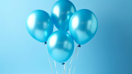 Wall Mural - bright matte balloons on a blue background. 