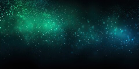 Wall Mural - green and blue abstract gradient sparkle background. glow galaxy water texture.
