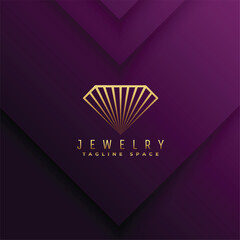 premium jewelry gemstone template with diamond logo design