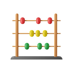 abacus children toy math class symbol 3d rendering 3d icon 3d illustration isolated