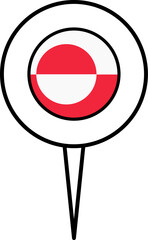 Greenland flag pin location icon.