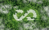 Fototapeta Kawa jest smaczna - The circular economy icon on nature background in The concept circular economy for future growth of business and design to reuse and renewable material resources and environment sustainable