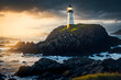 lighthouse on the rocky coast
