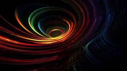 Wall Mural - black hole in the style of abstract neon art. generative AI