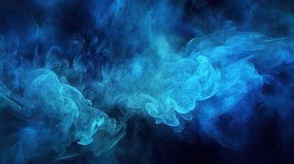 Stormy Wave of Blue Particle Texture Paint, Evoking Vapor and Mist on a Dark Black abstract background. Shiny smoke. Glitter fluid. Ink water. Magic mist. Generative AI. Digital Art Illustration