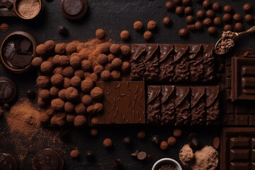 Sticker - Overhead shot closeup of various chocolates