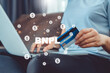 © joyfotoliakid - BNPL-Buy Now Pay Later shopping online icon , Online banking woman using Laptop ,smartphone holding credit card online shopping concept.