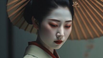 Portrait of a Geisha. Designed using generative AI. 