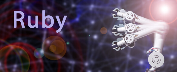 Wall Mural - ruby a dynamic, interpreted language with a focus on simplicity and productivity, used in web develo