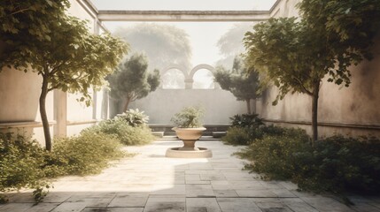 Wall Mural - Italian style Garden. Designed using Generative AI