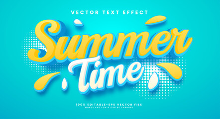 Wall Mural - Summer time editable text style effect. Vector text effect, with summer season event.