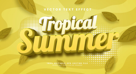 Wall Mural - Tropical summer editable text style effect. Vector text effect, with summer season event.