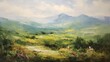 © Badger - Impressionism style landscape painting, abstract art, digital illustration, Generative AI