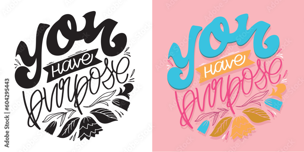 Hand drawn motivation lettering quotes in modern calligraphy style ...