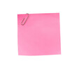 © berkahjayamaterial - Pink note paper with paper clip isolated