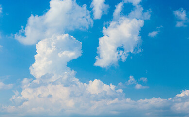 Blue Sky and White Clouds and the Railway Station