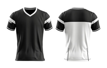 black and white t-shirt design template with front and back view. generative ai
