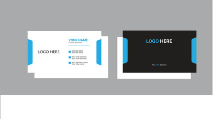 Modern Business Card - Creative and Clean Business Card Template.modern business card design . double sided business card design template . flat blue business card template design.