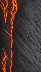 Wall Mural - Seamless lava pattern with small stones, texture for graphic design. Realistic lava flame on black ash background. Texture of molten magma surface. Abstract volcanic lava background. Generative AI