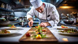 © Leon Pixels - gourmet chef preparing food in kitchen