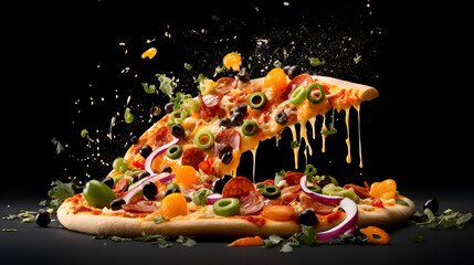 Wall Mural - Pizza Explosion Snapshot