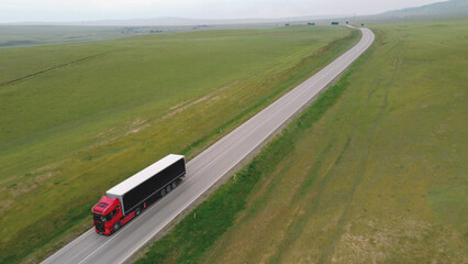 Aerial View Of The Cargo Trailer  