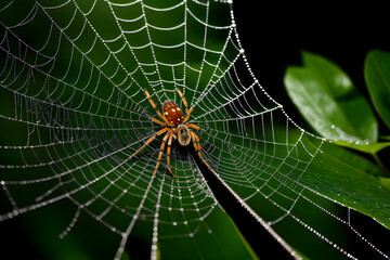 Dew-Kissed Tapestry: Macro Photography Unveiling Nature's Intricate Web